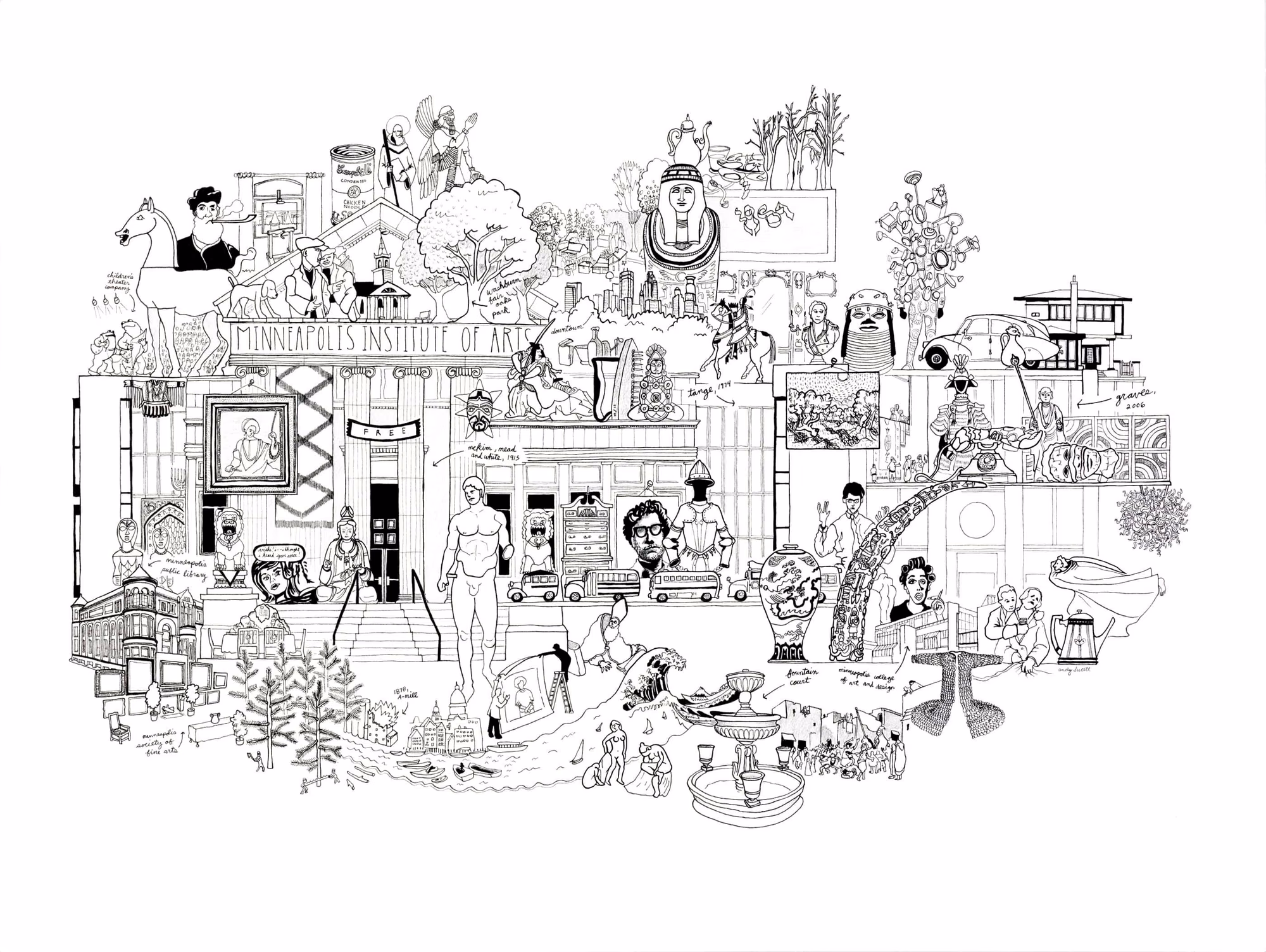 Commemorative drawing celebrating 100 years of Mia — image 1