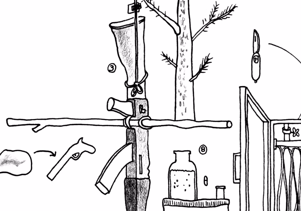 Drawings of background objects seen in TV shows